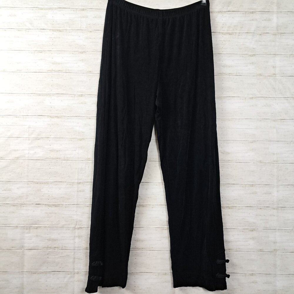 Chicos Travelers Embellished Slinky Knit Pants Size 1 (M/8)